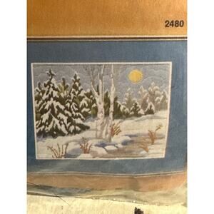 VTG NOS 1979 Artcraft Concepts needlepoint Winter Birches Long-stitch